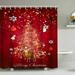 Apmemiss Christmas Ornaments Christmas Shower Curtain Printing Polyester Shower Curtain Christmas Decorations Clearance