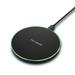 Ybeauty Round 10W Qi Wireless Mobile Phone Charger Fast Charging Pad for iPhone Sam-sung Black One Size