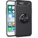 for Apple iPhone 7/8 Case 360 Degree Rotation Invisible Metal Ring Kickstand Protective Case Compatible Magnetic Car Mount Soft TPU Ultra-Slim Case for iPhone SE 2nd Generation Black