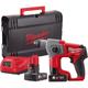 Milwaukee M12CH-602X 12V Cordless SDS+ Hammer Drill 2 x M12B6 Batteries, C12C Charger & Dynacase 4933451510