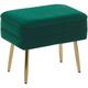 Glam Storage Bench Footstool Velvet Upholstery Golden Legs Dark Green Odessa - Gold