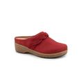 Wide Width Women's Arvada Twist Casual Mule by SoftWalk in Red Nubuck (Size 7 W)