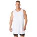 Men's Big & Tall Longer length tank 3-packs by KingSize in White (Size XL)