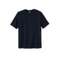 Men's Big & Tall Shrink-Less™ Piqué Pocket Crewneck by KingSize in Black (Size L)