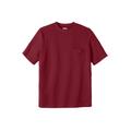 Men's Big & Tall Shrink-Less™ Piqué Pocket Crewneck by KingSize in Rich Burgundy (Size 2XL)