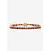 Women's 12.90 Tcw Round Genuine Red Garnet Yellow Gold-Plated Tennis Bracelet 7.25" by PalmBeach Jewelry in Red