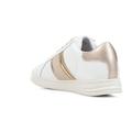 Geox D Jaysen E Sneaker, White/LT Gold, 35 EU
