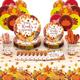 TEMEISI Thanksgiving Disposable Plate Set -226 pieces Thanksgiving birthday party supplies Disposable tableware set (25 people) suitable for Thanksgiving parties and birthday parties