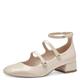 Tamaris Damen Pumps mit Riemchen Vegan Blockabsatz; IVORY/beige; 36