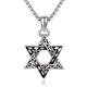 HUKKUN Star of David Necklace for Men Sterling Silver Abalone Shell Jewish Star Necklace Jewish Jewelry Gift for Men
