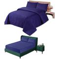 BEDSPREAD - 3 Tog Quilted – Bed Throw Warm Quilt – (Bedspread King 200 x 240 cm + Bedsheet - Royal Blue) Bed Spread Set 100% Cotton Cover + Virgin Polyester 150 GSM - Pinsonic Stitching
