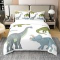 Kids Dino 100% Cotton Duvet Cover,Kids Dinosaur Bedding Set for Boys Single,Set of Ancient Dinosaur Comforter Cover,Jungle Animal Bed Sets with 1 Pillowcase Bedroom Decor