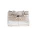 Giani Bernini Leather Shoulder Bag: Metallic Silver Solid Bags