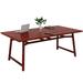 Winston Porter Mesai Rectangular Conference Table Wood/Metal in Brown/Red | 29.53 H x 62.99 W x 31.5 D in | Wayfair
