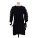 Zara Casual Dress - Shift Crew Neck 3/4 sleeves: Black Dresses - Women's Size Small