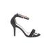 Journee Collection Heels: Black Solid Shoes - Women's Size 8 - Open Toe