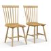 Costway Set of 2 Windsor Dining Chairs with High Spindle Back-Natural