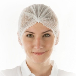 Standard-Haube weiss mit Elastik, 1 Beutel mit 100 Stk. Image