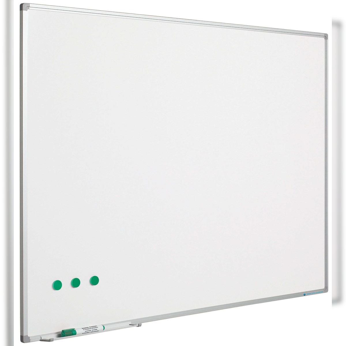 PROREGAL Magnetisches Whiteboard Slim für intensive Nutzung, HxB 90x120cm, inkl. Befestigungsmaterial & Stiftablage, Emaillierter Stahl, Weiß Image