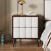 Bedroom Nightstand Storage Cabinet with 2 Linen Drawers Mordern Wood Bedside Cabinet Accent End Table Sofa Side Table