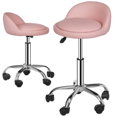 Modern Salon Stool 360 Swivel Chair Tattoo Beauty Pu Leather 2 Pieces