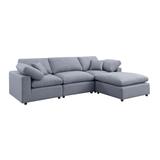 Linen Module Sofa Sets Modern 3-seat Recliner Lounge Couch, Living Room Arm Chair Chaise Sofa Wedge Single Sofa w/ Ottomans