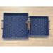 Outdoor/Indoor PE Rattan Serving Tray With Handle Set of 2 - D:13" X W: 13" X 1.5"/5"