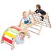 Toddler Indoor Playset,3-in-1 Wooden Climbing Toys, Climbing, Sliding,Triangle Folding Climbing