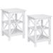 3 Tier End Table Sofa Side Table W/Storage Shelf for Bedroom 2 Pieces