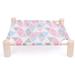 Portable Elevated Pet Cot Bed for Cat Dog Summer Breathable Detachable Raised Cat Kitty Puppy Nest Hammock Lounge Bed Durable Canvas Pine Wood Stand Indoor or Outdoor Use