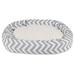 52 in. Zig Zag Sherpa Donut Pet Bed - Grey