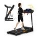 Foldable Treadmill with Incline Treadmills for Home with 330LBS Capacity Handrail Controls Speed 3.5HP portable treadmills with APP Pulse Monitor for Walking Running & Cardio-Black+Orange