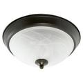 Traditional Family Flushmount Oil Rubbed Bronze Finish with Alabaster Glass Energy Star Qualified
