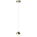 Ravello 5 Integrated LED Pendant Lighting Fixture with Globe Shade Brass