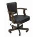 Swivel Cushioned Game Table Arm Chair with Casters - Cappuccino