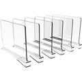 QWZNDZGR 6PCS Shelf Dividers for Closets Clear Acrylic Shelf Divider for Wood Shelves and Clothes Organizer/Purses Separators Perfect for Kitchen Cabinets and Bedroom Organizer Clear