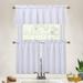 Tzou Kitchen Tier Curtains for Living Room Waterproof Window Curtains for Bathroom Waffle Weave Texture White 30 x24 x2+60 x15