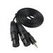 3.5mm To 2 XLR Female Y Splitter Cable 3.5mm (Mini) 1/8 TRS Stereo Male To 2 Port Dual XLR Female Adapter Cable Cord 5 Feet