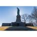 Sun Setting Behind The Statue of Liberty Liberty Island - New York City United States of America Poster Print - 19 x 12 in.