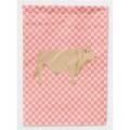 Charolais Cow Pink Check Canvas House Flag - Pink - 28 x 0.01 x 40 in.