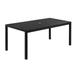 71 in. Fifi Polyresin Top Black Aluminum Frame Outdoor Dining Table