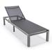 Marlin Patio Chaise Lounge Chair with Gray Aluminum Frame Black