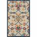 5 x 8 ft. Blue & Orange Floral Non Skid Indoor & Outdoor Rectangle Traditional Area Rug - Blue and Orange - 5 x 8 ft.