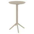 24 in. Sky Round Folding Bar Table Taupe