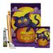 Halloween Kitty Falltime 28 x 40 in. Double-Sided Decorative Vertical House Flags Kit for Decoration Banner Garden Yard Gift