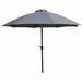 9 ft. Aluminum Pole Crank Open & Tilt Patio Canopy Umbrella Gray Fabric