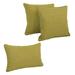 Double-Corded Solid Outdoor Spun Polyester Throw Pillows with Inserts Avocado - Set of 3