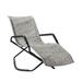 Smoke Grey Outdoor Patio 59.7 Long Folding Reclining Single Chaise