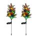 COFEST Christmas Decor 2PCs Christmas Tree Solar Garden Lights Outdoor Decorations Solar Path Lights Flickering Solar Stake Yard Waterproof Lights for Patio Courtyard Multicolor