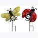 Metal Bee & Lady Bug Garden Stake - 2 Assorted